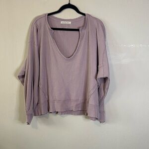 We the Free V Neck Distressed Henley